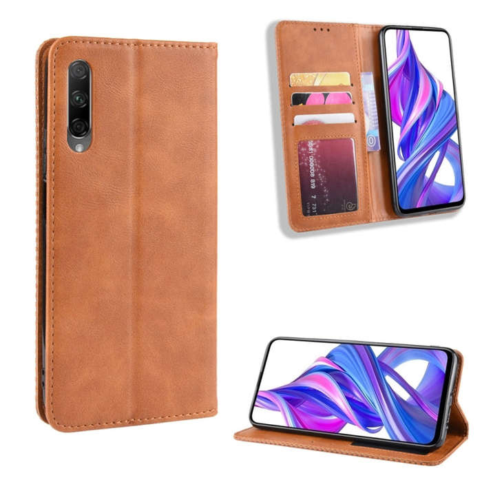 Magnetic Buckle Retro Crazy Horse Texture Horizontal Flip Leather Case for Huawei Honor 9X / Hono...
