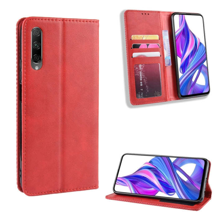 Magnetic Buckle Retro Crazy Horse Texture Horizontal Flip Leather Case for Huawei Honor 9X / Hono...