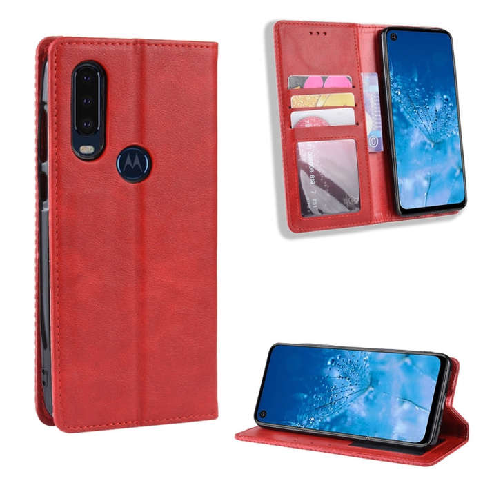 Magnetic Buckle Retro Crazy Horse Texture Horizontal Flip Leather Case for Motorola One Action, w...