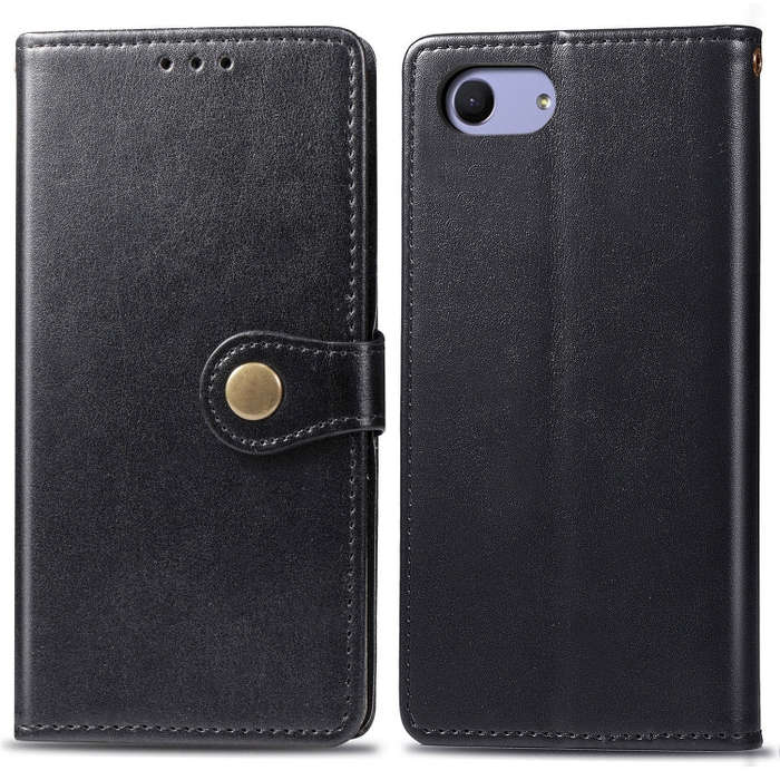 Retro Solid Color Leather Buckle Mobile Phone Protection Leather Case with Lanyard & Photo Frame ...