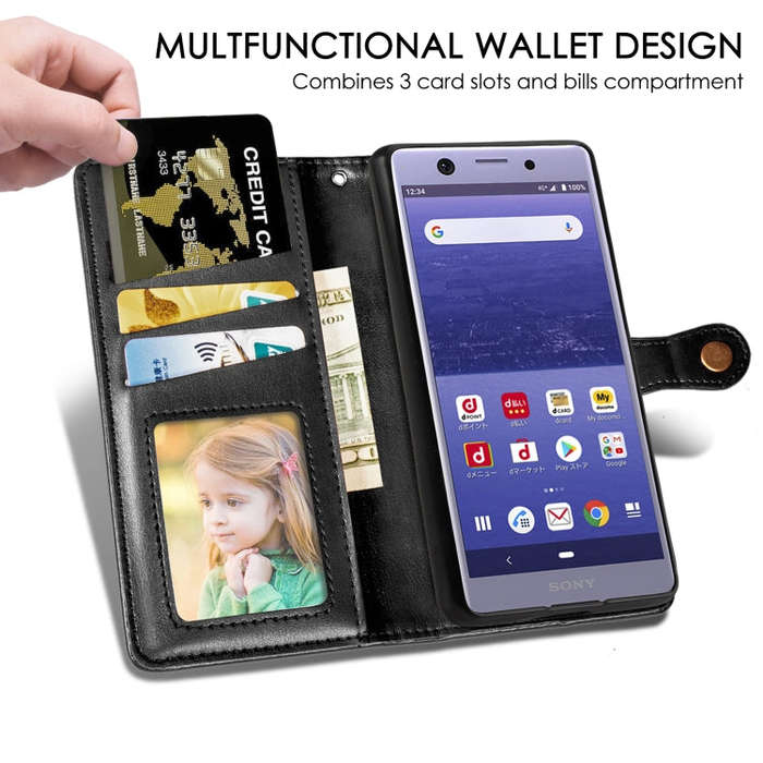 Retro Solid Color Leather Buckle Mobile Phone Protection Leather Case with Lanyard & Photo Frame ...