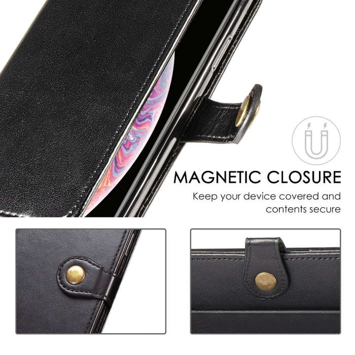 Retro Solid Color Leather Buckle Mobile Phone Protection Leather Case with Lanyard & Photo Frame ...