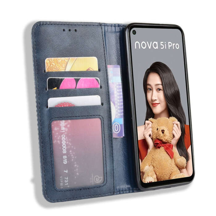Magnetic Buckle Retro Crazy Horse Texture Horizontal Flip Leather Case for Huawei Nova 5i Pro / M...