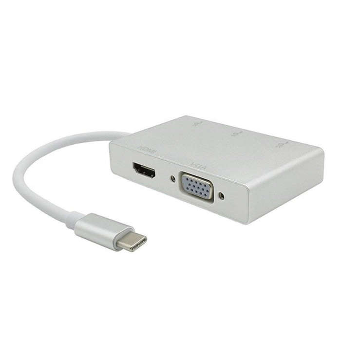 USB C to HDMI VGA USB Hub Adapter 5 in 1 USB 3.1 Converter for Laptop for MacBook,ChromeBook Pixe...