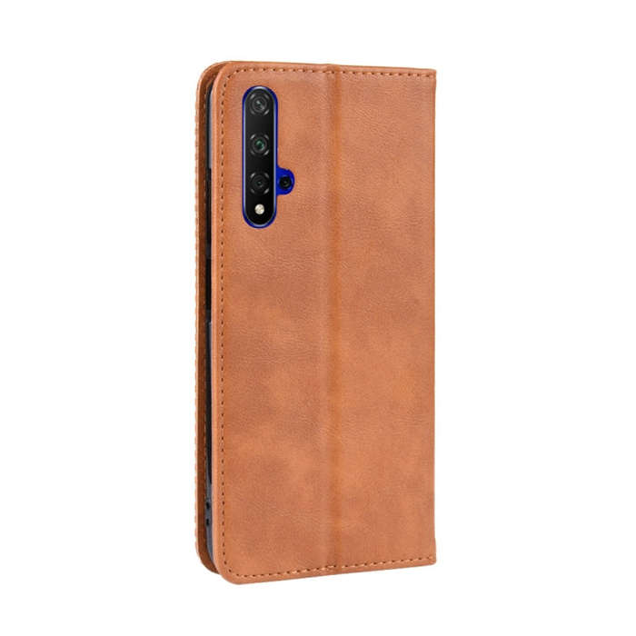 Magnetic Buckle Retro Crazy Horse Texture Horizontal Flip Leather Case for Huawei Honor 20,with H...
