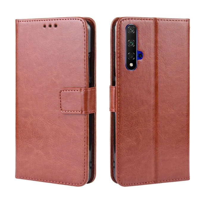 Retro Crazy Horse Texture Horizontal Flip Leather Case for Huawei Honor 20 , with Holder & Card S...