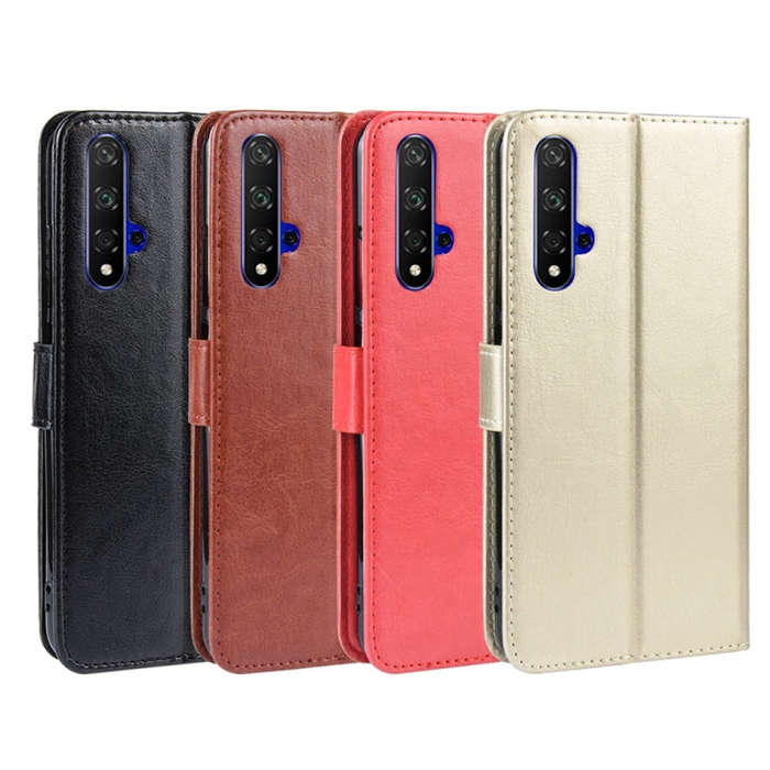 Retro Crazy Horse Texture Horizontal Flip Leather Case for Huawei Honor 20 , with Holder & Card S...