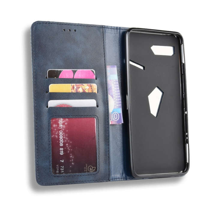 Magnetic Buckle Retro Crazy Horse Texture Horizontal Flip Leather Case for Asus ROG Phone II ZS66...