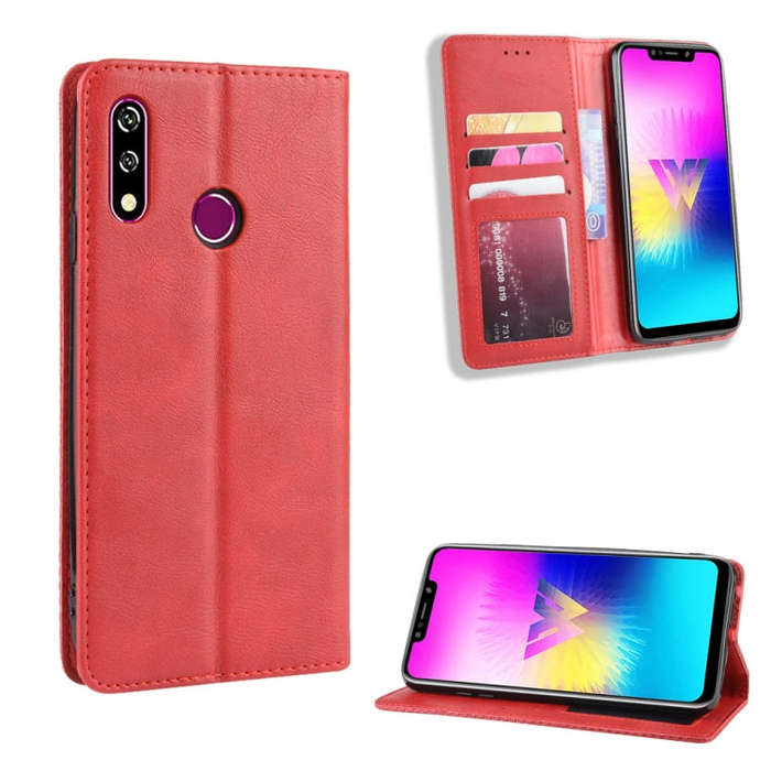 Magnetic Buckle Retro Crazy Horse Texture Horizontal Flip Leather Case for LG W10,with Holder & C...
