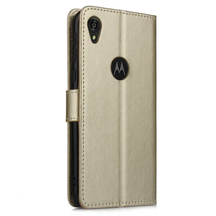 Retro Crazy Horse Texture Horizontal Flip Leather Case for Motorola Moto E6 , with Holder & Card ...