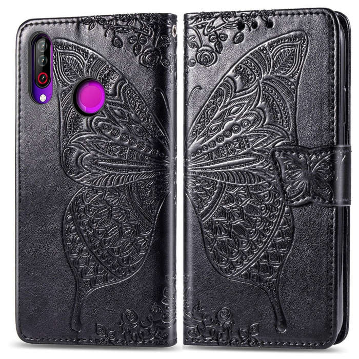 Butterfly Love Flowers Embossing Horizontal Flip Leather Case For LG W30  with Holder & Card Slot...