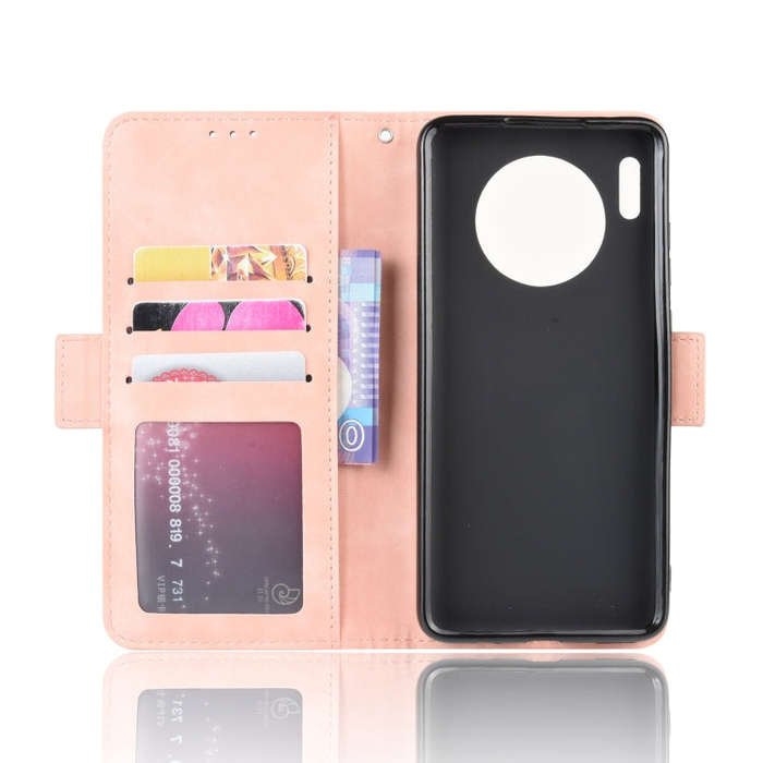 Wallet Style Skin Feel Calf Pattern Leather Case For Huawei Mate 30 ,with Separate Card Slot(Pink)