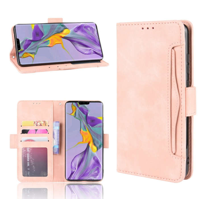 Wallet Style Skin Feel Calf Pattern Leather Case For Huawei Mate 30 ,with Separate Card Slot(Pink)