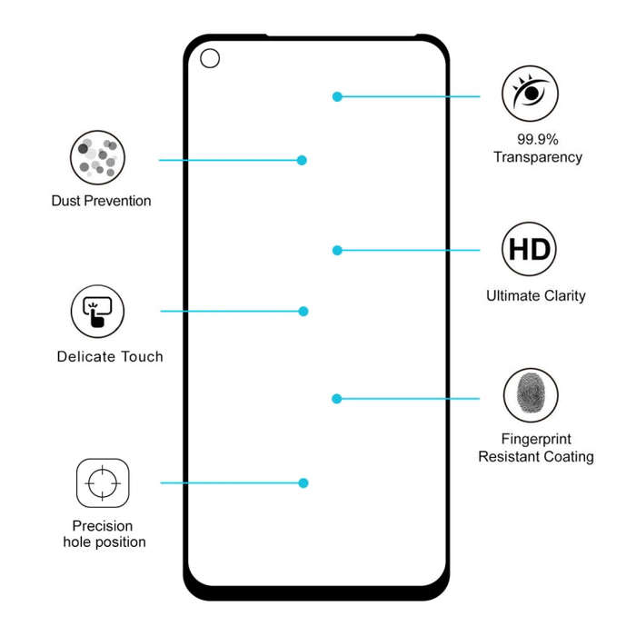 ENKAY Hat-prince Full Glue 0.26mm 9H 2.5D Tempered Glass Full Coverage Film for Huawei Nova 5i Pr...
