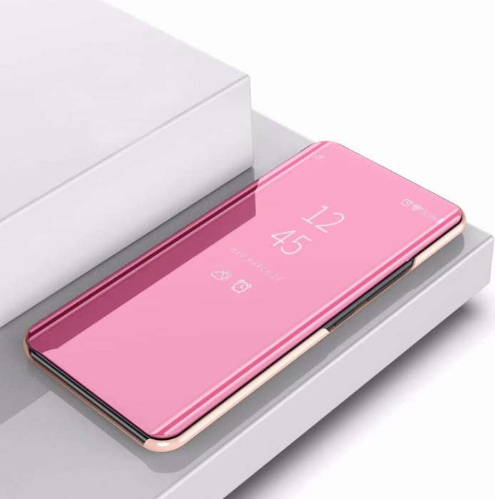 For Huawei Nova5i Pro / Mate 30 Lite Plating Mirror Left and Right Flip Cover with Bracket Holste...
