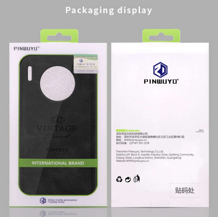 For Huawei Mate 30 PINWUYO Shockproof Waterproof Full Coverage PC + TPU + Skin Protective Case(Bl...