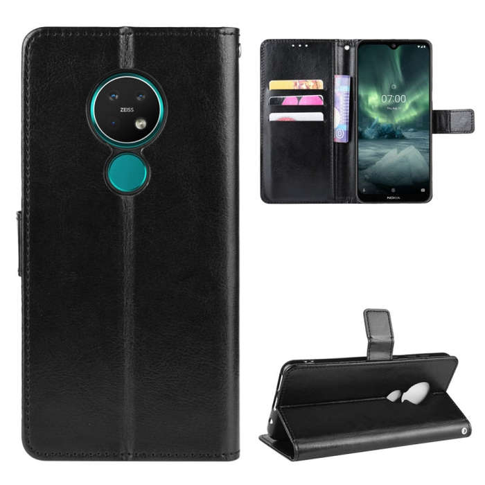 For Nokia 7.2 / Nokia 6.2 Retro Crazy Horse Texture Horizontal Flip Leather Case , with Holder & ...