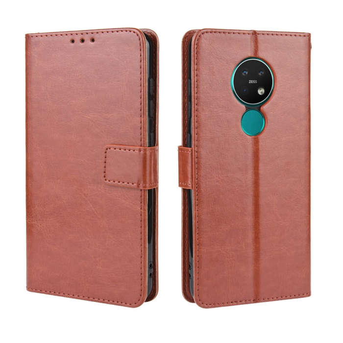 For Nokia 7.2 / Nokia 6.2 Retro Crazy Horse Texture Horizontal Flip Leather Case , with Holder & ...