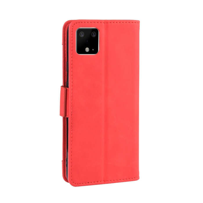 For Google Pixel 4 Wallet Style Skin Feel Calf Pattern Leather Case with Separate Card Slot(Red)