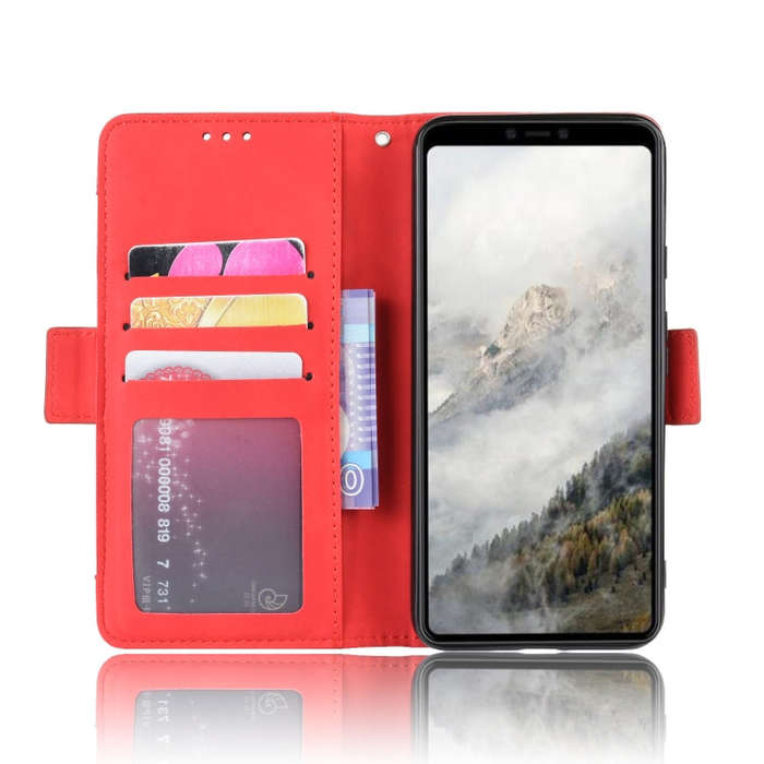 For Google Pixel 4 Wallet Style Skin Feel Calf Pattern Leather Case with Separate Card Slot(Red)