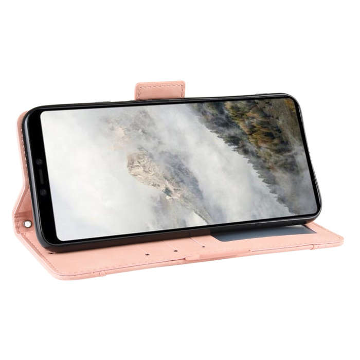 For Google Pixel 4 Wallet Style Skin Feel Calf Pattern Leather Case with Separate Card Slot(Pink)