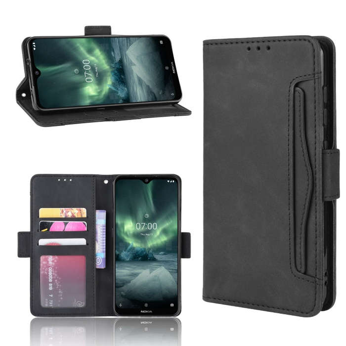 For Nokia 7.2 / 6.2 Wallet Style Skin Feel Calf Pattern Leather Case with Separate Card Slot(B...
