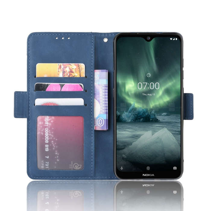 For Nokia 7.2 / 6.2 Wallet Style Skin Feel Calf Pattern Leather Case with Separate Card Slot(B...