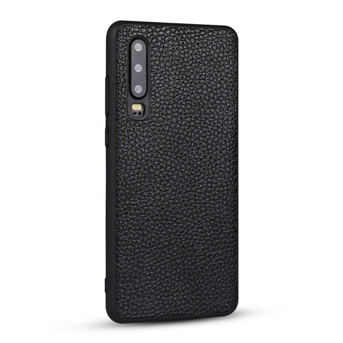 For Huawei P30 Litchi PU Leather Anti-falling TPU Protective Case(Black)