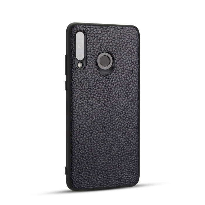 For Huawei P30 Lite Lychee Grain Cortex Anti-falling TPU Mobile Phone Shell Protective Case(Deep ...