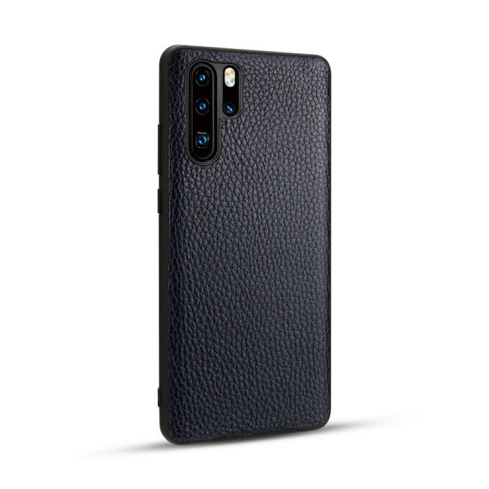 For Huawei P30 Pro Lychee Grain Cortex Anti-falling TPU Mobile Phone Shell Protective Case(Deep B...