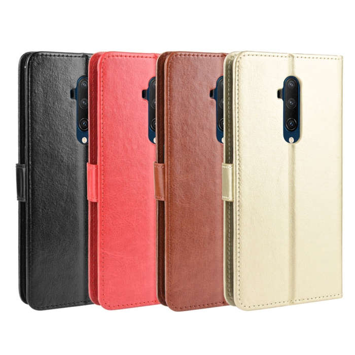 For OnePlus 7T Pro  Retro Crazy Horse Texture Horizontal Flip Leather Case with Holder & Card Slo...