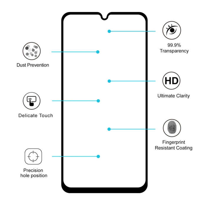 For Moto G8 Plus 2 PCS ENKAY Hat-prince Full Glue 0.26mm 9H 2.5D Tempered Glass Full Coverage Film