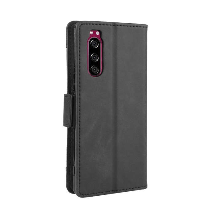 For Sony Xperia 5 Wallet Style Skin Feel Calf Pattern Leather Case with Separate Card Slot(Black)