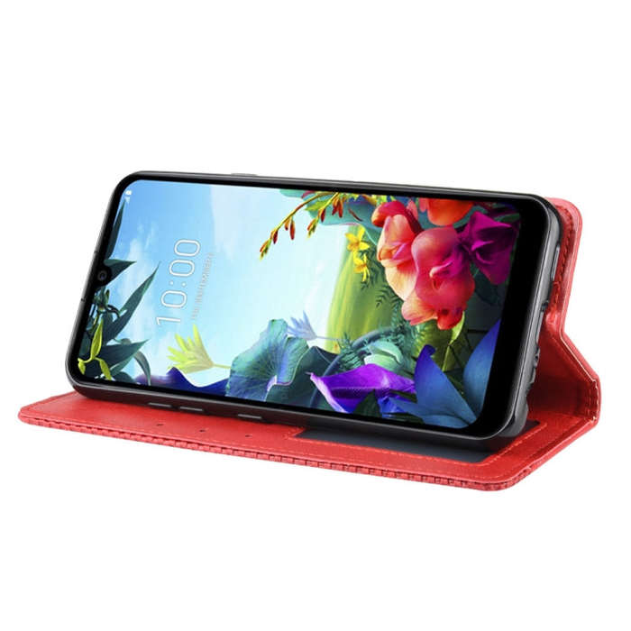 For LG K40S Magnetic Buckle Retro Crazy Horse Texture Horizontal Flip Leather Case  with Holder &...