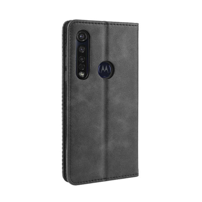 For Motorola One Macro Magnetic Buckle Retro Crazy Horse Texture Horizontal Flip Leather Case wit...