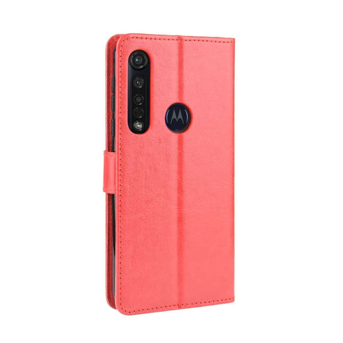 For  Motorola Moto G8 Plus Retro Crazy Horse Texture Horizontal Flip Leather Case with Holder & C...