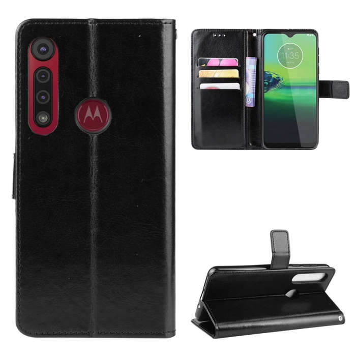For  Motorola Moto G8 Play Retro Crazy Horse Texture Horizontal Flip Leather Case with Holder & C...