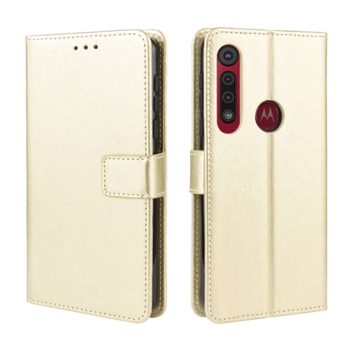 For  Motorola Moto G8 Play Retro Crazy Horse Texture Horizontal Flip Leather Case with Holder & C...