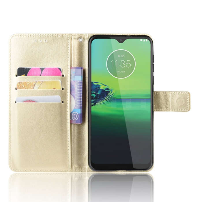 For  Motorola Moto G8 Play Retro Crazy Horse Texture Horizontal Flip Leather Case with Holder & C...