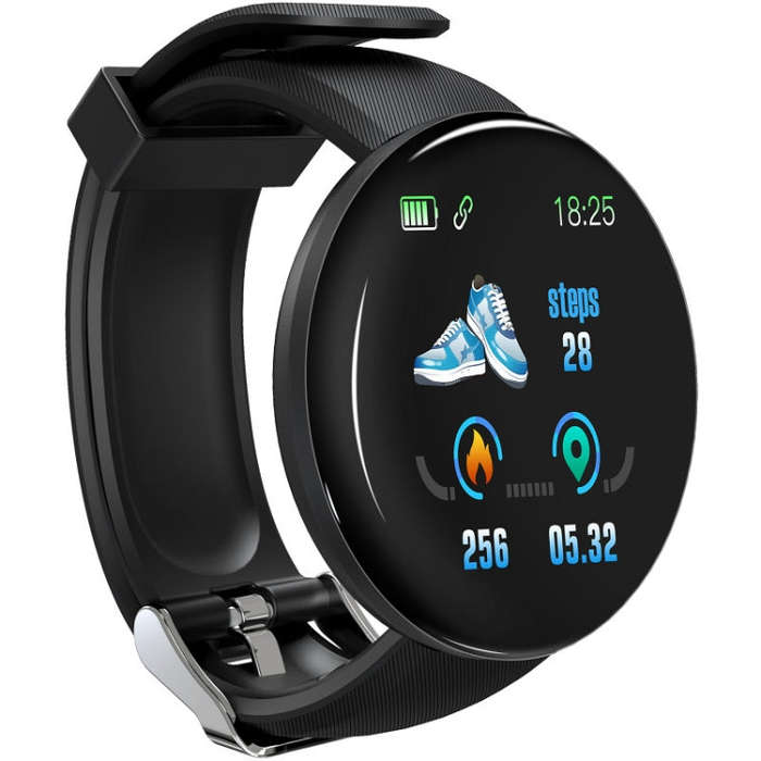 D18 1.3inch TFT Color Screen Smart Watch IP65 Waterproof,Support Call Reminder /Heart Rate Monito...
