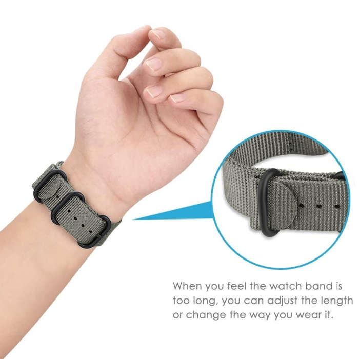 For Samsung Galaxy Watch Active 2 20mm / Gear S3 Nylon Three-ring Watch Band(Mazarine)