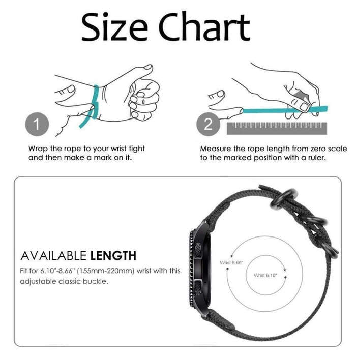 For Samsung Galaxy Watch Active 2 20mm / Gear S3 Nylon Three-ring Watch Band(Mazarine)