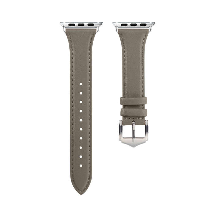 For Apple Watch 3 / 2 / 1 Generations 42mm Universal Thin Leather Watch Band(Darkgray)