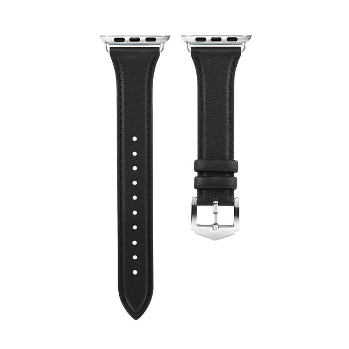 For Apple Watch 3 / 2 / 1 Generations 42mm Universal Thin Leather Watch Band(Black)