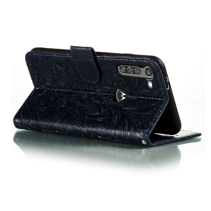 For Moto G8 Power Lace Flower Embossing Pattern Horizontal Flip Leather Case with Holder & Card S...