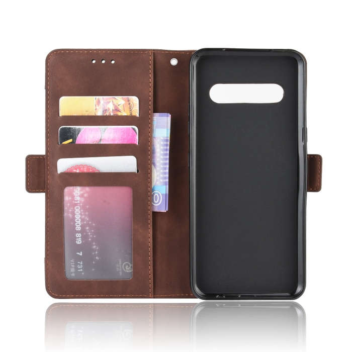 For LG V60 ThinQ 5G Wallet Style Skin Feel Calf Pattern Leather Case with Separate Card Slot(B...