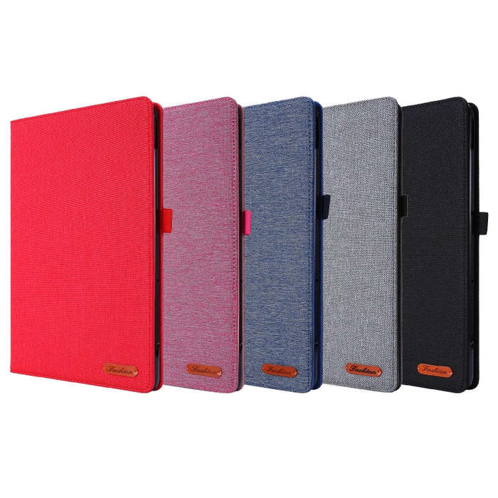 For Huawei Matepad Pro 10.8 Fabric + TPU Flat Protective case With Name Card Clip(Rose Red)
