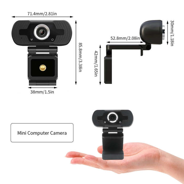 Full HD 1080P Web Camera With Noise Cancellation Microphone Skype Streaming Live Camera for Compu...
