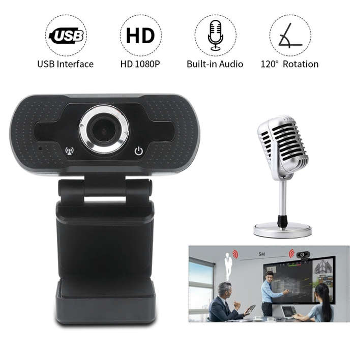 Full HD 1080P Web Camera With Noise Cancellation Microphone Skype Streaming Live Camera for Compu...