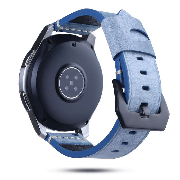 22mm Leather Watch Band For Huawei Watch GT2e / GT2 46mm(Navy)